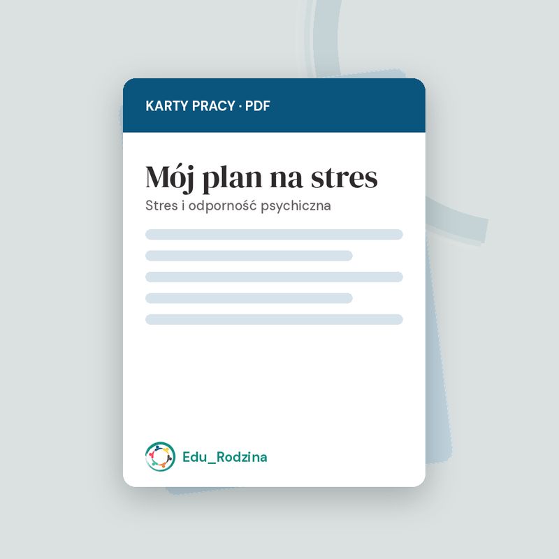 Mój plan na stres — karty pracy — okładka