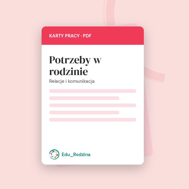 Potrzeby w rodzinie — karty do wspólnej pracy — okładka